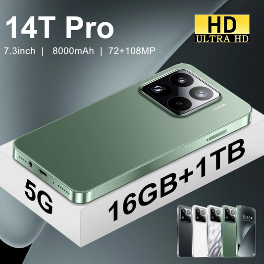 Teléfono inteligente 14T Pro 5G, pantalla de 7,3 pulgadas, doble SIM, 22 GB + 2 TB