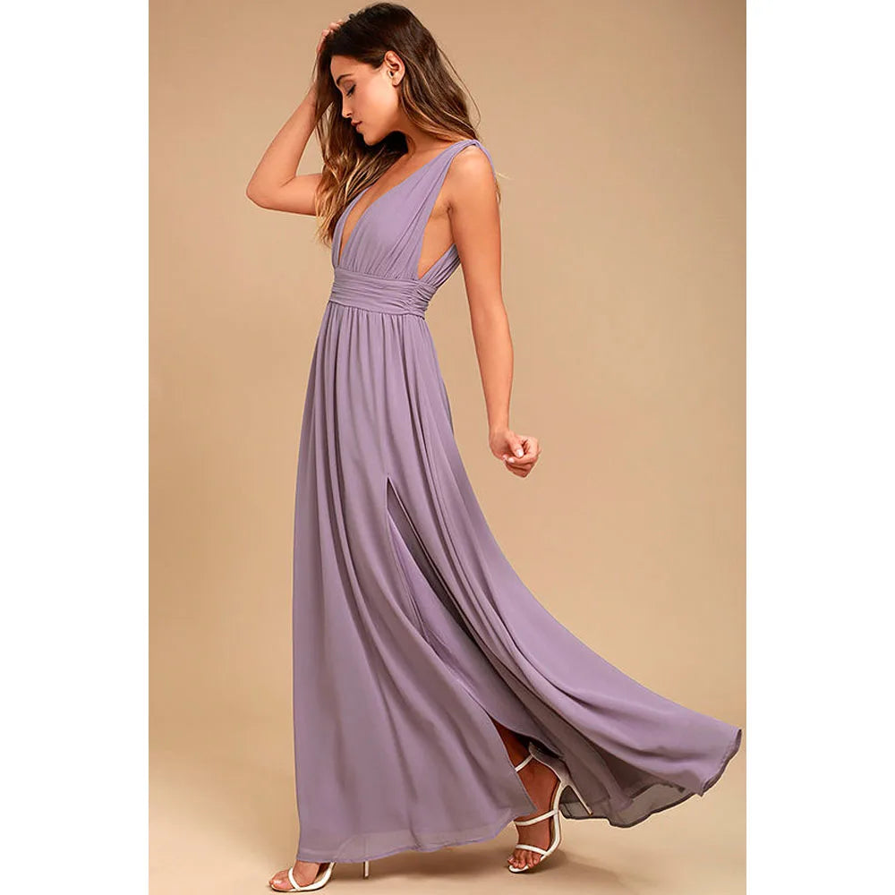 Vestido maxi sexy sin espalda de verano para mujer, de malla
