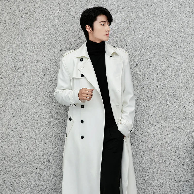 Gabardina de primavera y otoño para hombre, estilo británico elegante