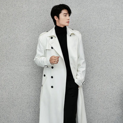 Gabardina de primavera y otoño para hombre, estilo británico elegante