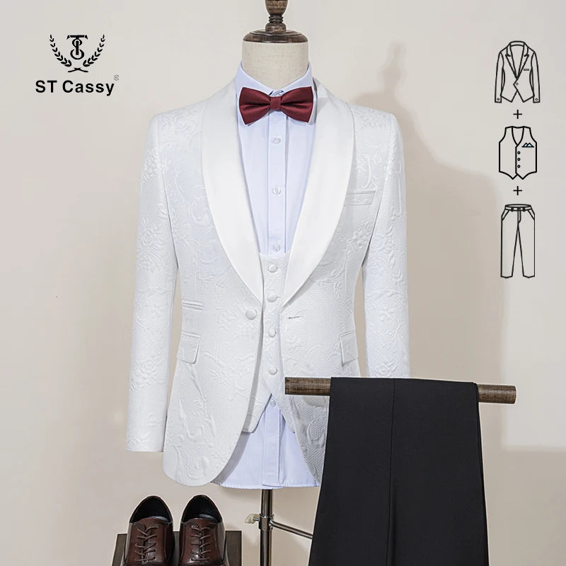 Cassy - Traje de fiesta de alta calidad con talla retro, esmoquin