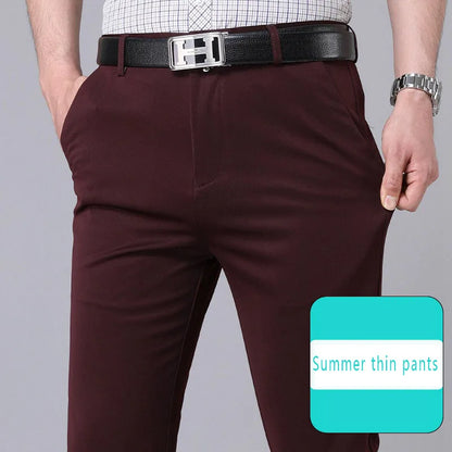 Pantalones casuales elegantes para hombre, elásticos, deportivos