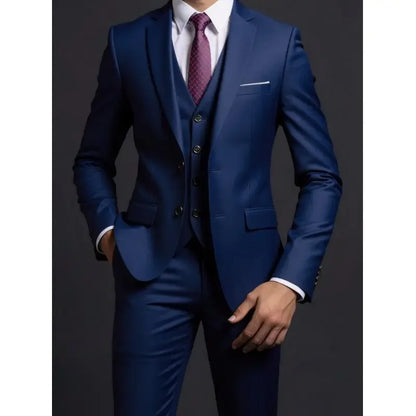 Traje (Blazer + Chaleco + Pantalones) para hombre, estilo británico