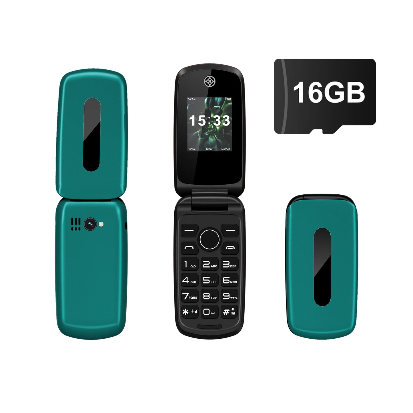 Teléfono móvil plegable SERVO F4 con 2 SIM, modo de espera, grabación