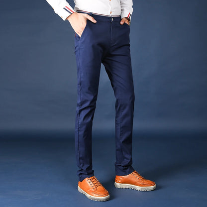 Pantalones para hombre 2024, nuevo estilo clásico, de algodón elástico