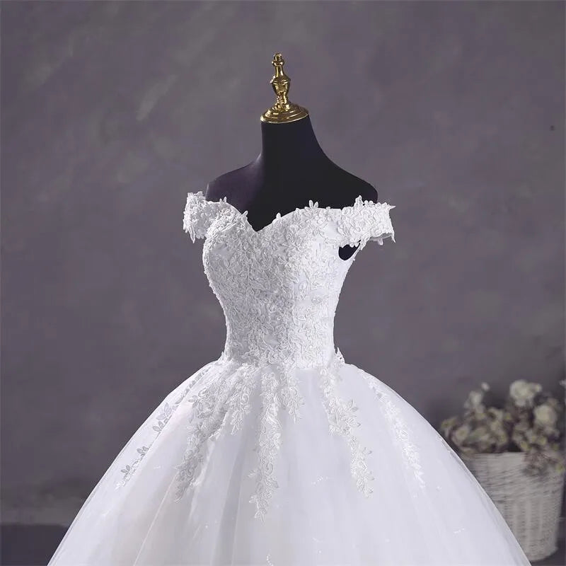 Vestidos de novia Ashley Gloria en blanco puro, elegante vestido de fiesta