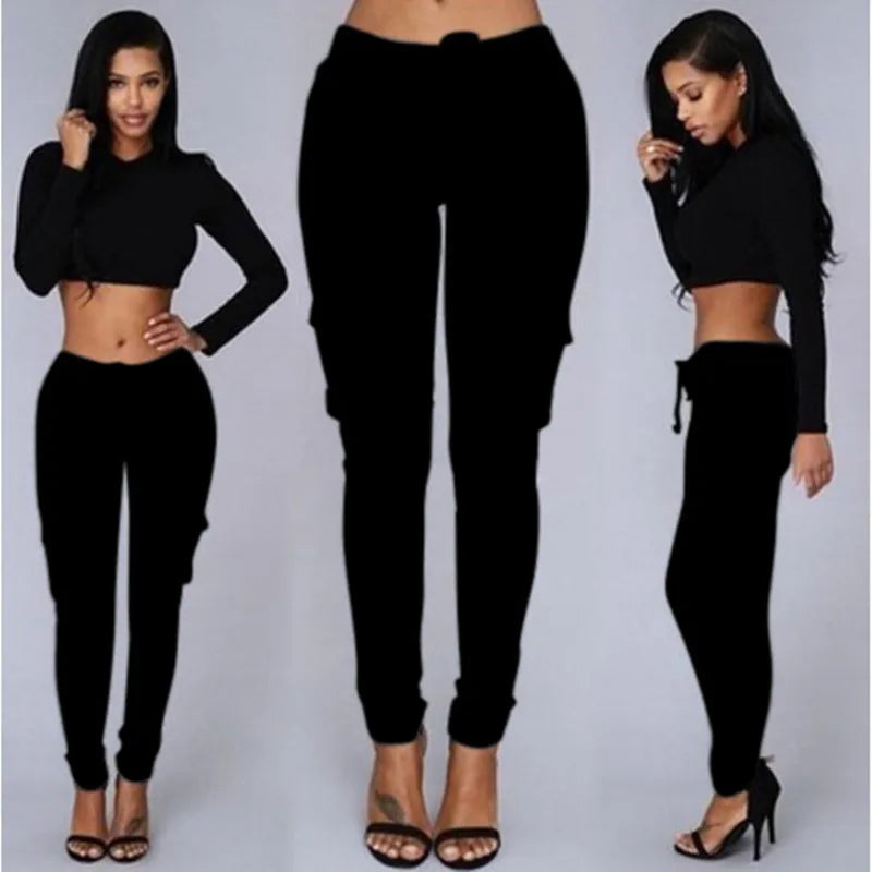 Pantalones de tubo ajustados para mujer, pantalones casuales
