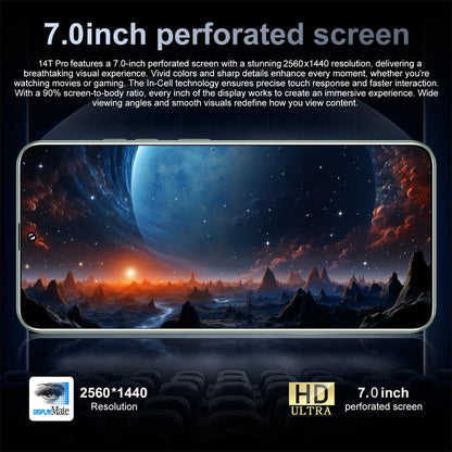 Teléfono inteligente 14T Pro 5G 7.0HD, doble SIM, 16 GB + 1 TB, Android