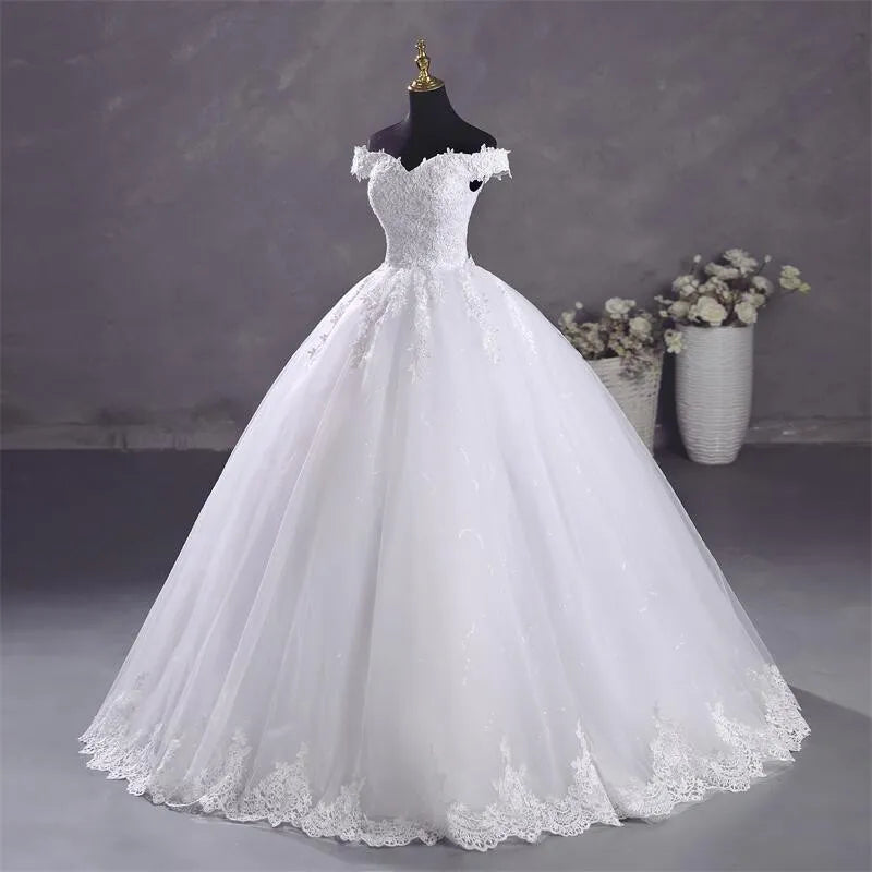 Vestidos de novia Ashley Gloria en blanco puro, elegante vestido de fiesta
