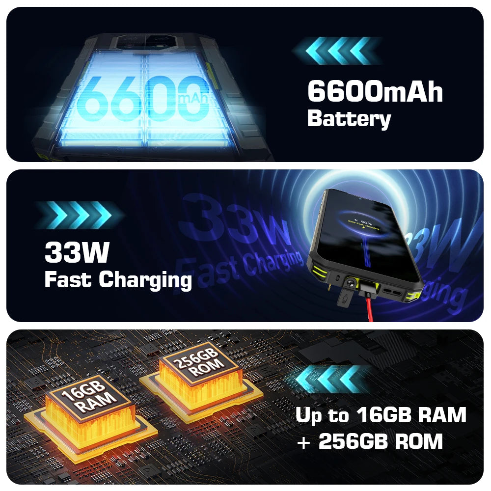 Ulefone Armor 22 Android 13, 16 GB (8+8 GB de RAM), 128 GB/256 GB de ROM