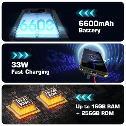 Ulefone Armor 22 Android 13, 16 GB (8+8 GB de RAM), 128 GB/256 GB de ROM