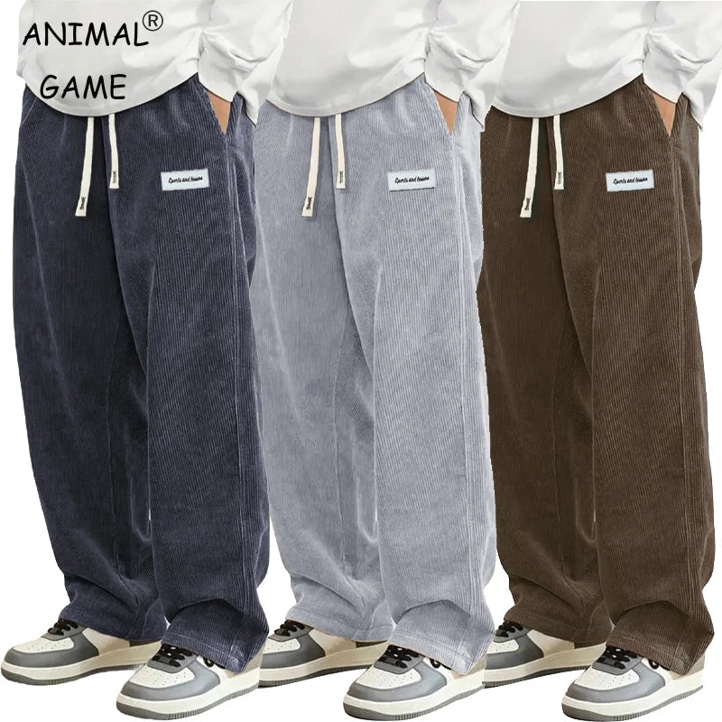 Pantalones casuales de pana de otoño para hombre, pantalones de chándal