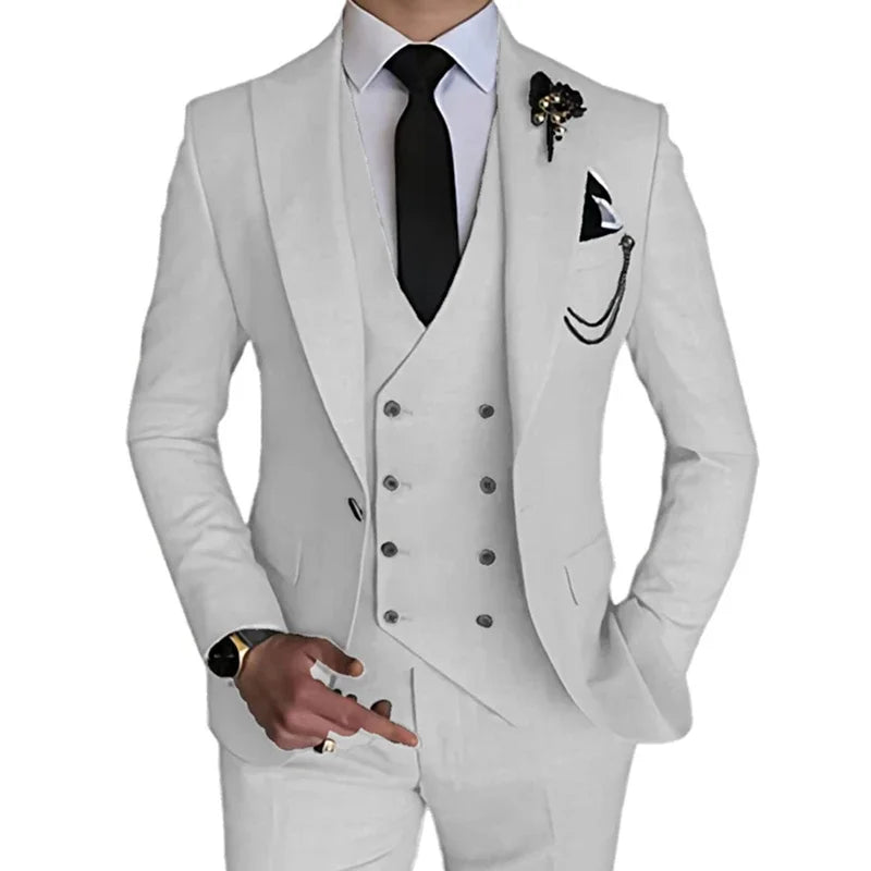 Trajes de moda para hombre, 3 piezas, estilo boutique, de ocio