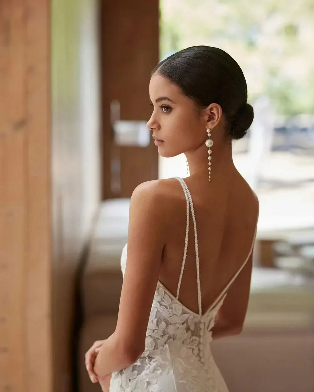 Vestidos de novia sexys personalizados, de sirena, con encaje