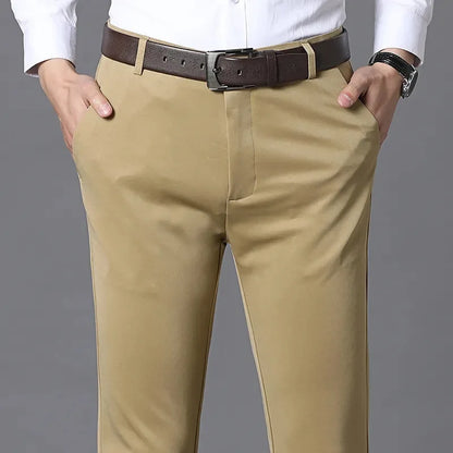 Pantalones de traje de seda de hielo para hombre Pantalones holgados