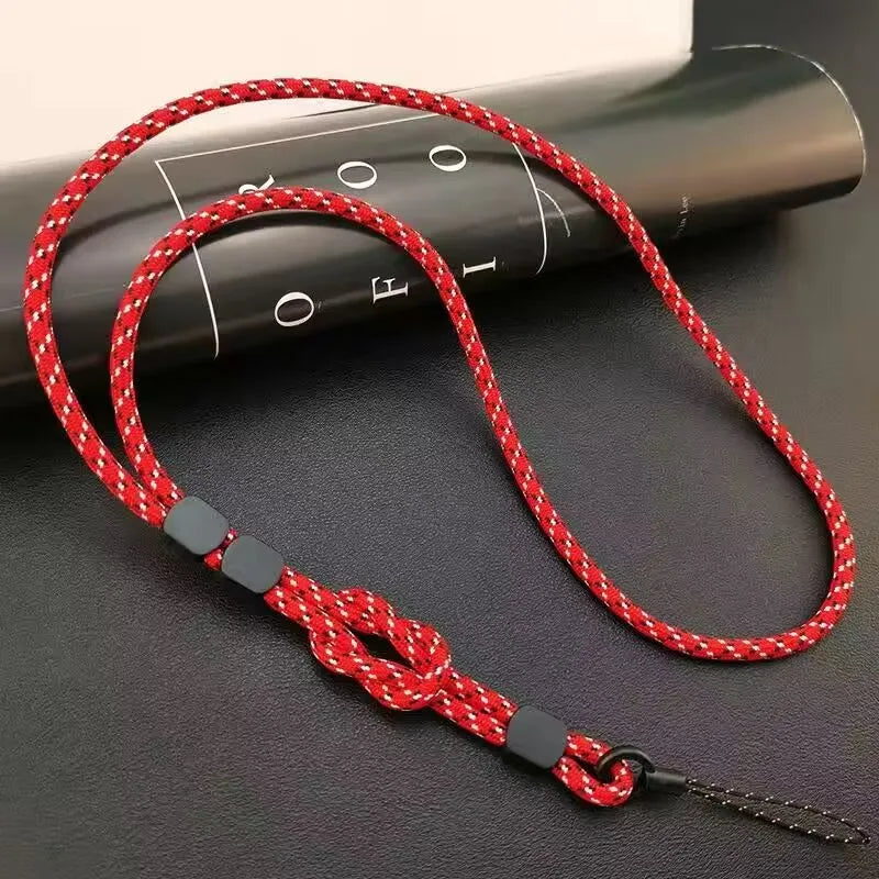 Cadena larga para colgar en el cuello, tejida a mano, para teléfono móvil