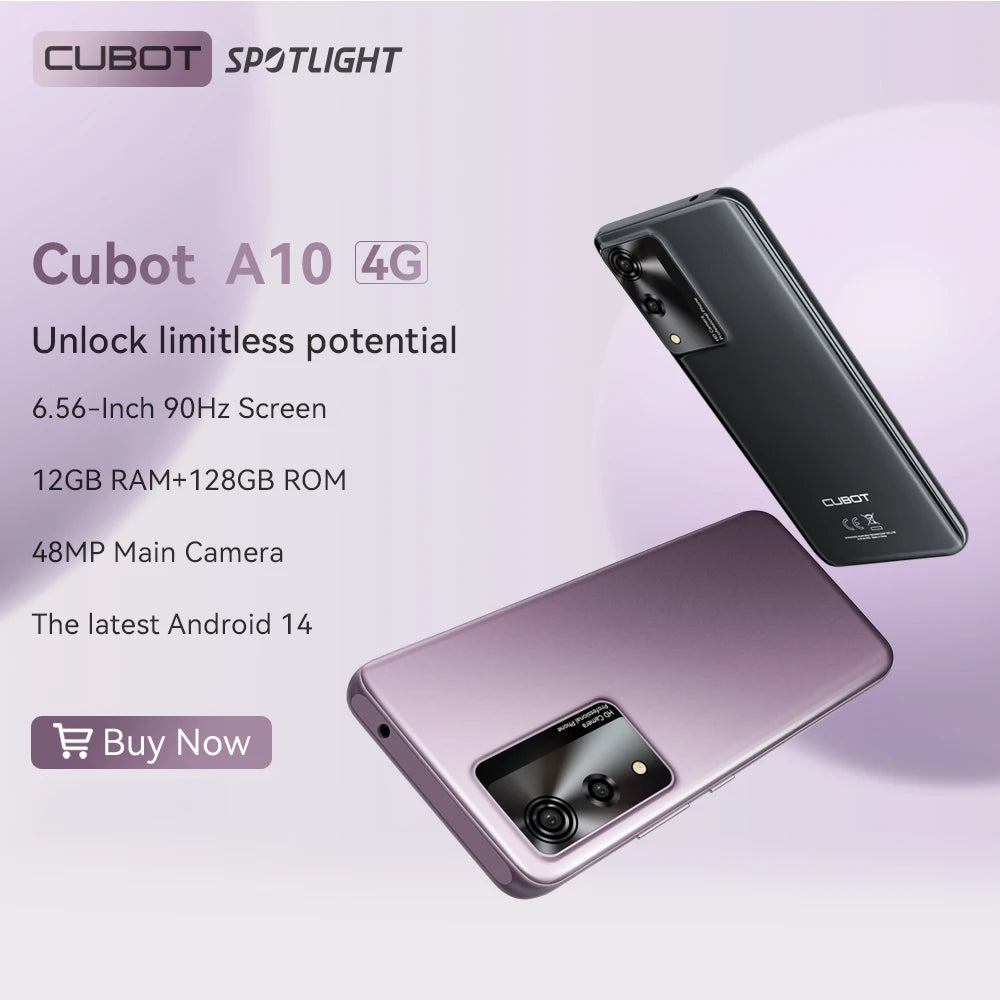 Smartphone Android Cubot A10, 12 GB de RAM (4 GB + 8 GB), 128 GB