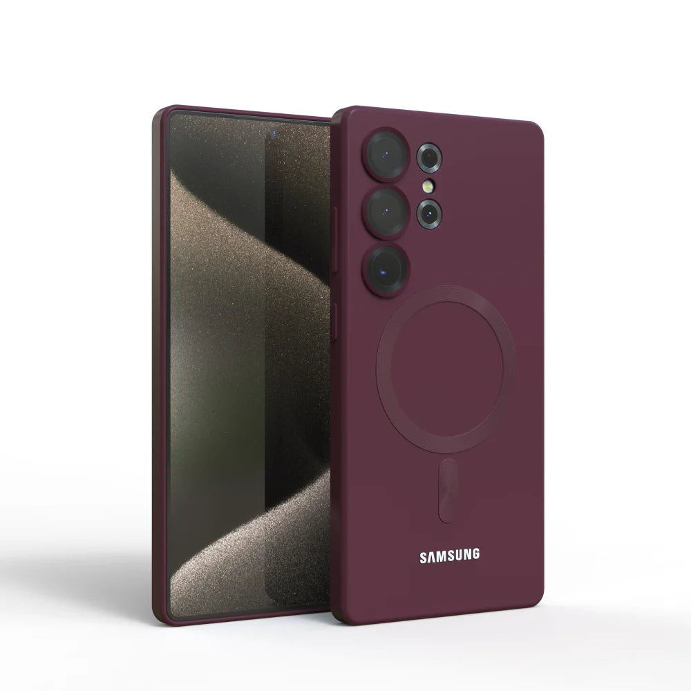 Funda de silicona suave de lujo Magsafe para Samsung Galaxy S25 Ultra
