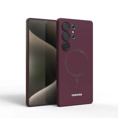 Funda de silicona suave de lujo Magsafe para Samsung Galaxy S25 Ultra