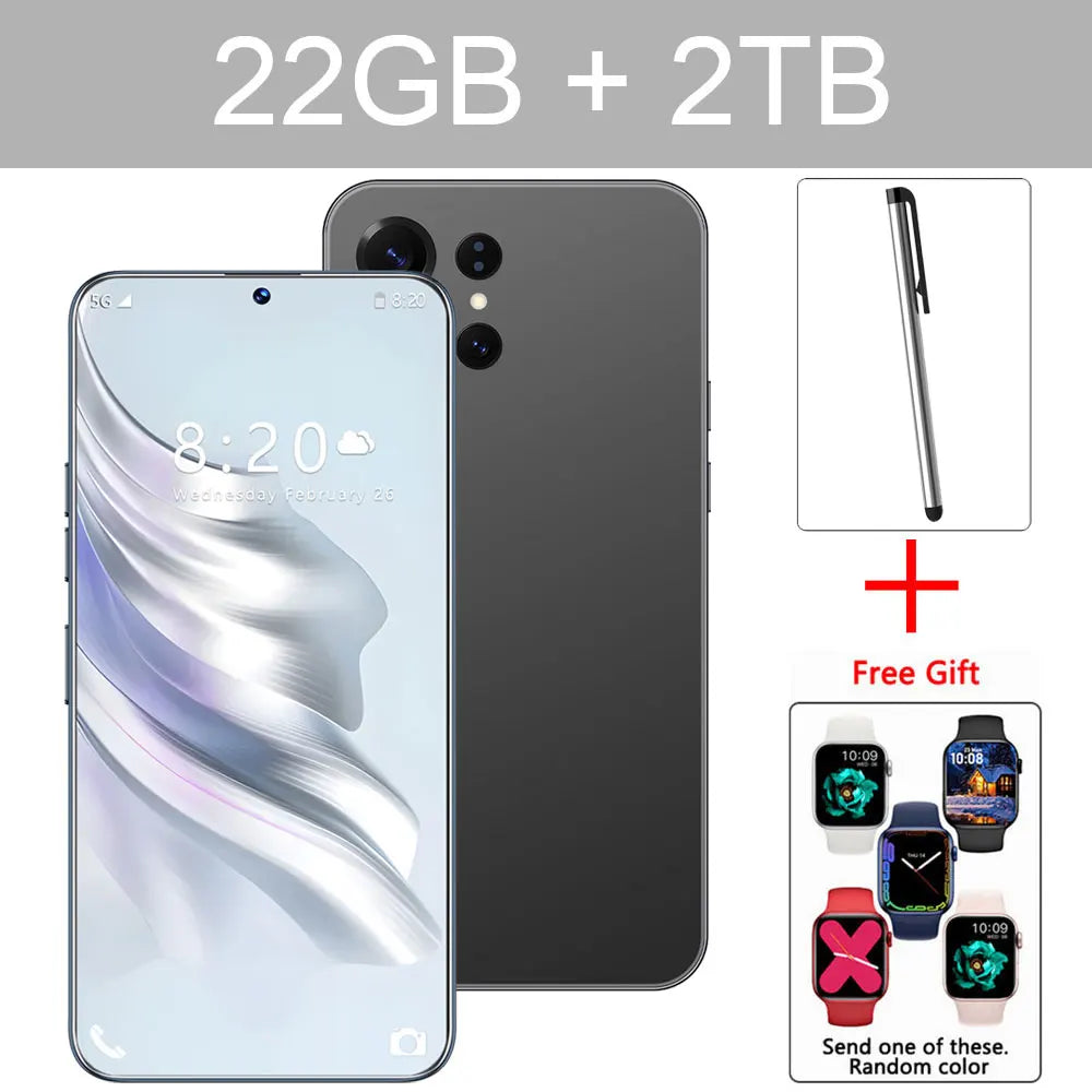 Nuevo teléfono inteligente 14T Pro original de 7,3 pulgadas, 8000 mAh, Android