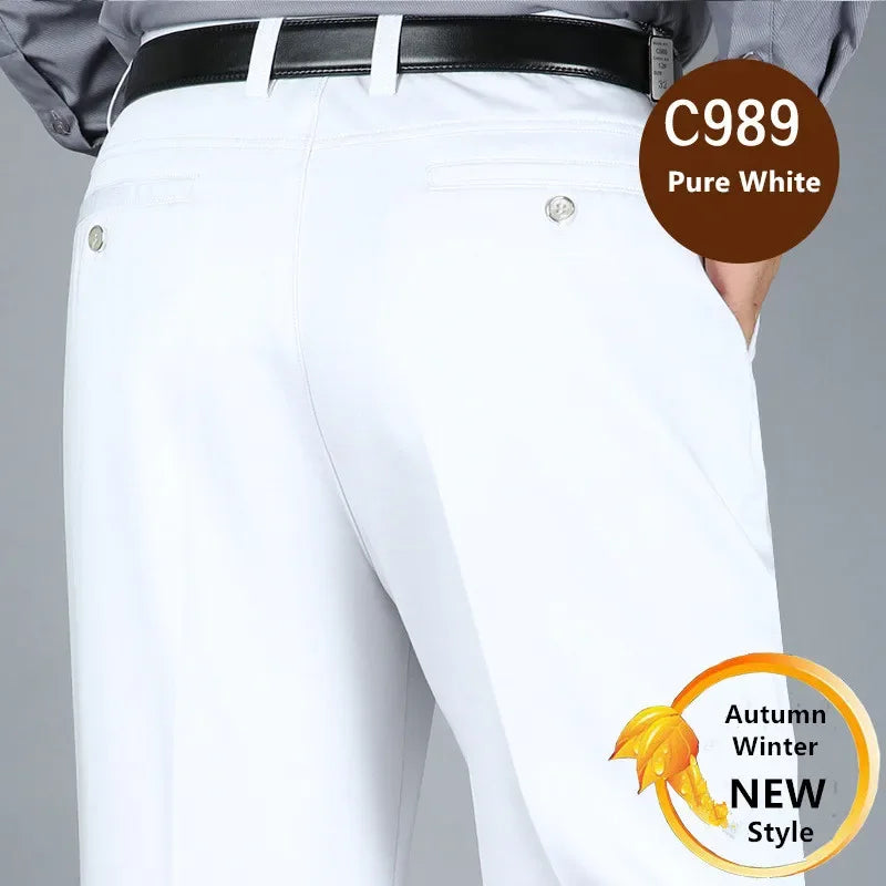 Pantalones de traje para hombre, pantalones formales de vestir