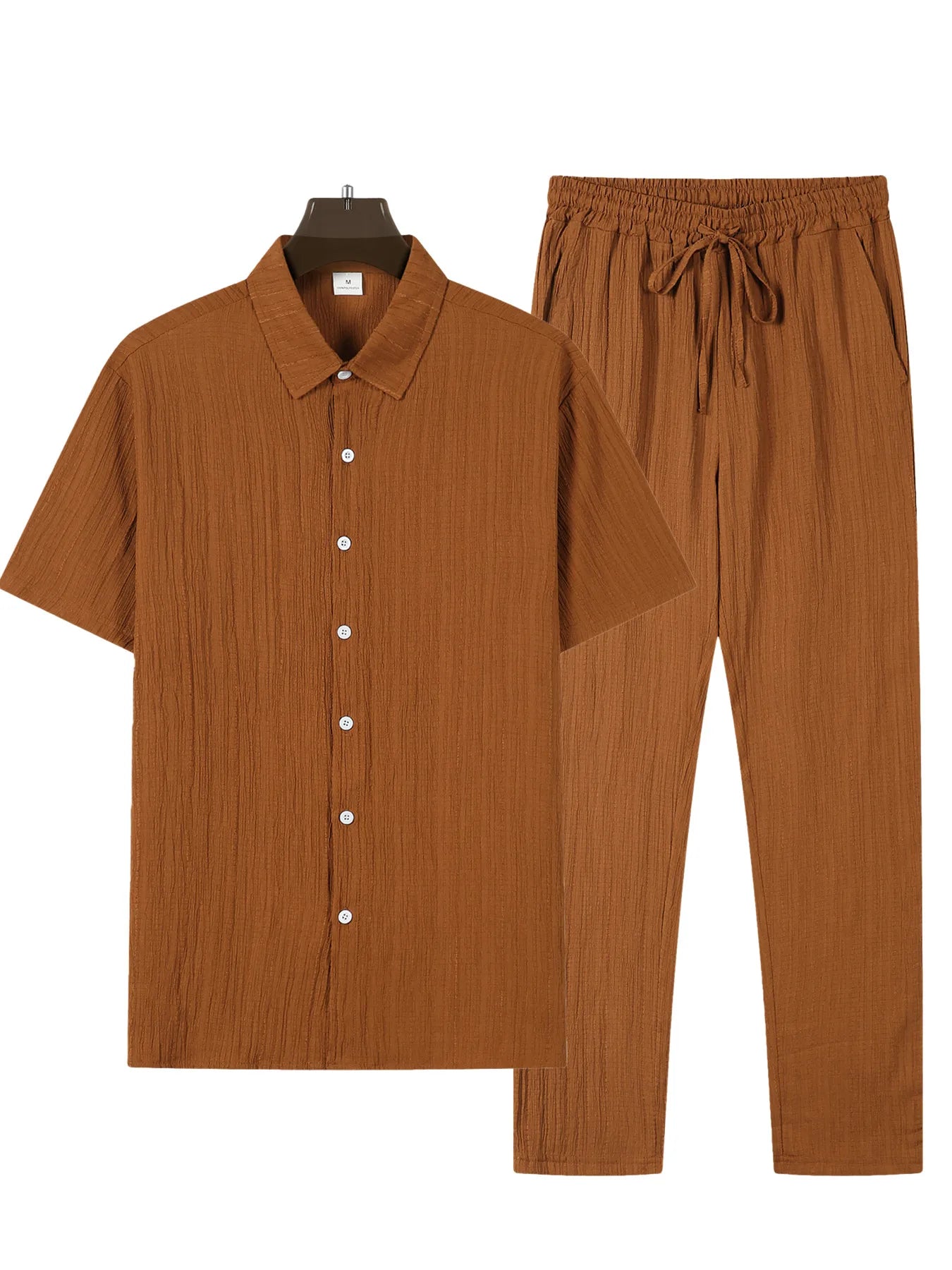 Conjuntos casuales de dos piezas a rayas para hombre, camisetas