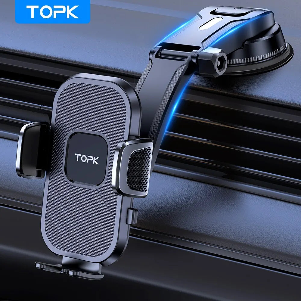 Soporte de teléfono para coche TOPK, soporte de gravedad para iPhone