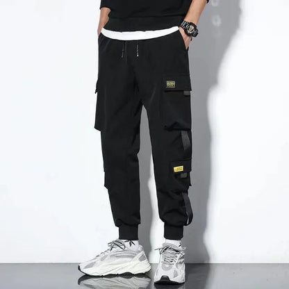 Pantalones cargo con cordón y múltiples bolsillos, pantalones cargo