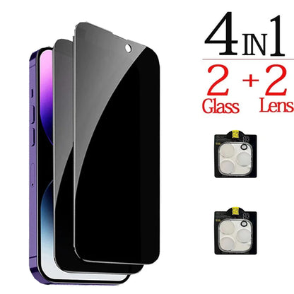 1~4 protectores de pantalla de vidrio antiespía para iPhone 17, 16, 15, 14 y 13