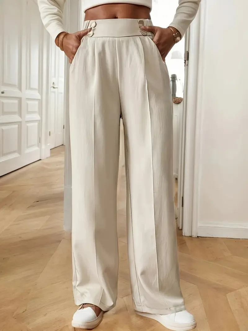 Pantalones anchos de cintura alta para mujer - Novedad 2025
