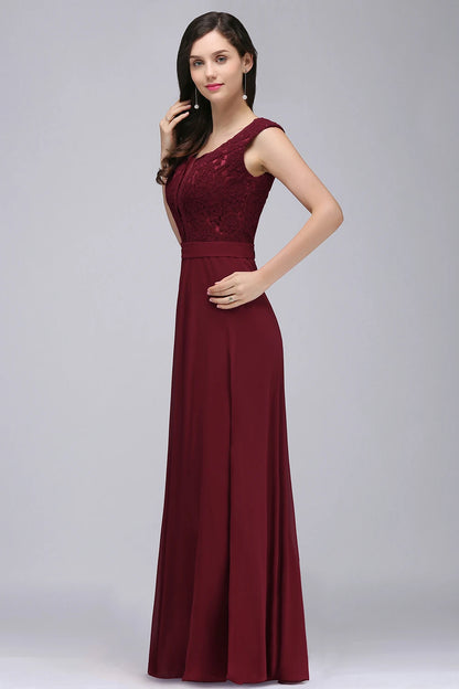 Elegantes vestidos de noche largos color burdeos para mujer, sexys