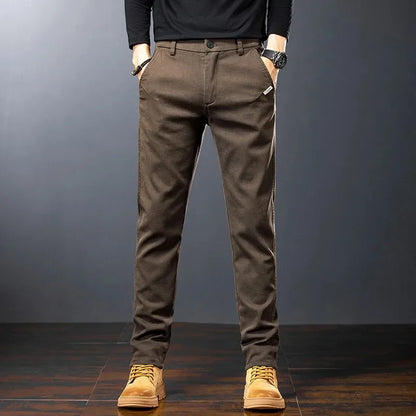 Pantalones KUBRO para hombre, informales, de algodón, color liso
