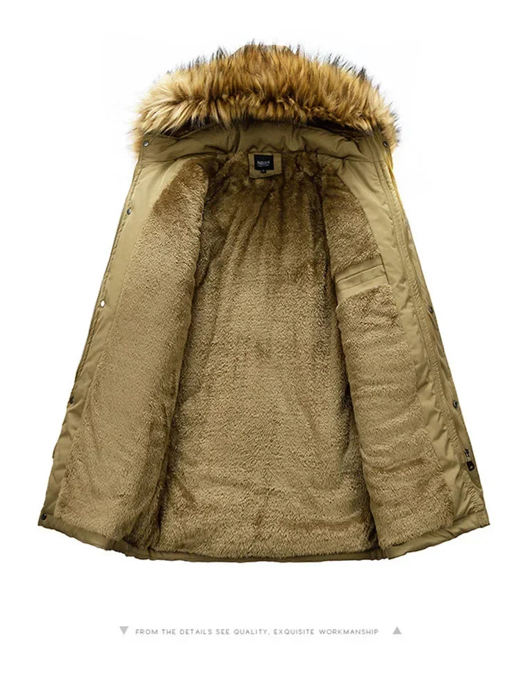 Parkas cortavientos, abrigo resistente al frío con relleno de algodón para hombre