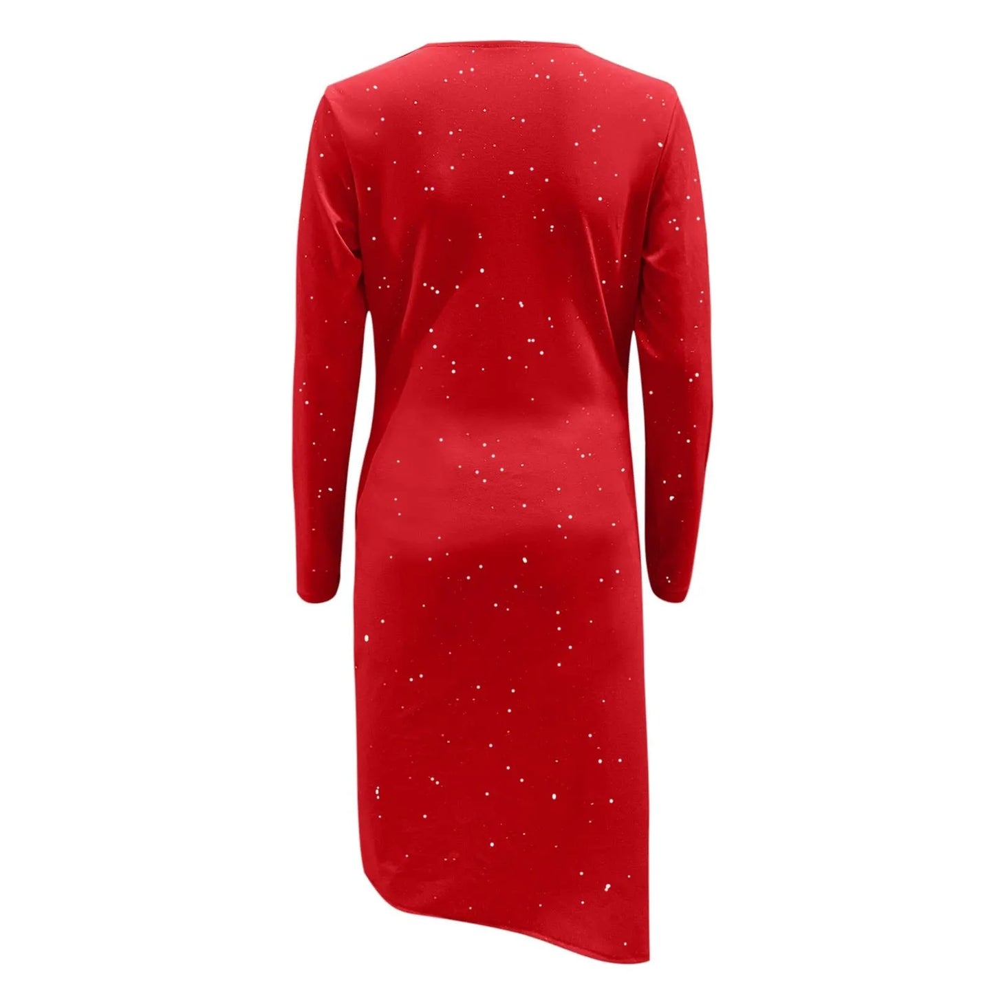 Vestido de mujer con escote en V, manga larga, formal