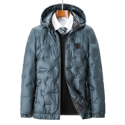 Parkas informales ajustadas con capucha para hombre, moda de otoño