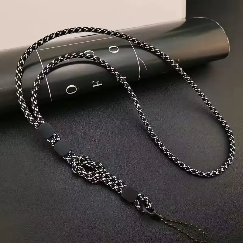 Cadena larga para colgar en el cuello, tejida a mano, para teléfono móvil