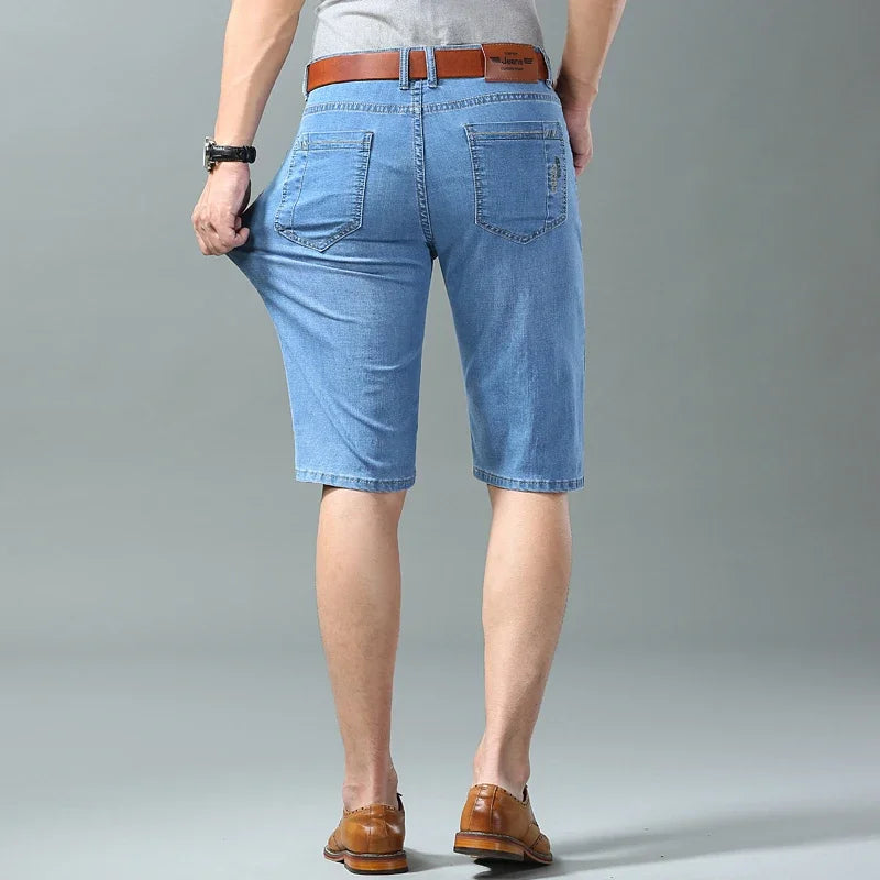 Pantalones cortos vaqueros de verano para hombre, de moda, de color claro