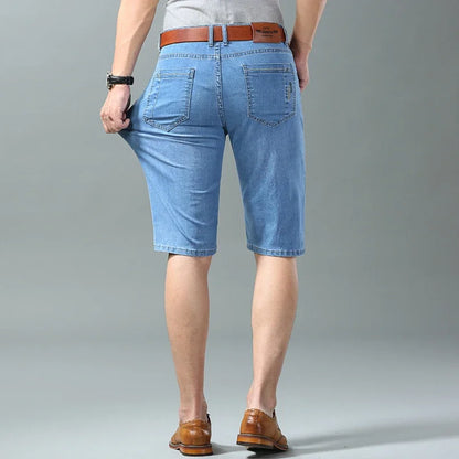 Pantalones cortos vaqueros de verano para hombre, de moda, de color claro
