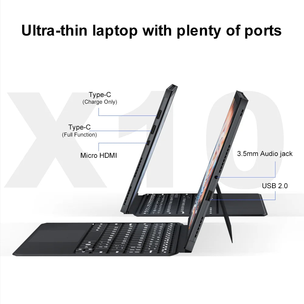 Laptop Ninkear X10 2 en 1, IPS de 10.1 pulgadas, Intel Core m3-8100Y, 12 GB