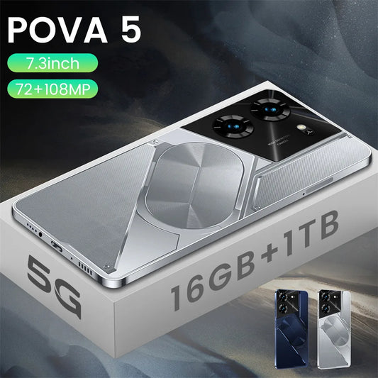 Teléfono inteligente Pova 5 Pro original, 7.3 HD, doble SIM, 6800 mAh, Android 13