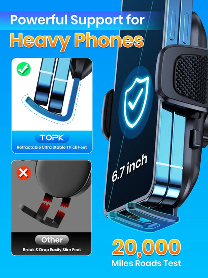 Soporte de teléfono para coche TOPK, soporte de gravedad para iPhone