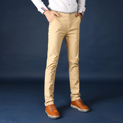Pantalones para hombre 2024, nuevo estilo clásico, de algodón elástico