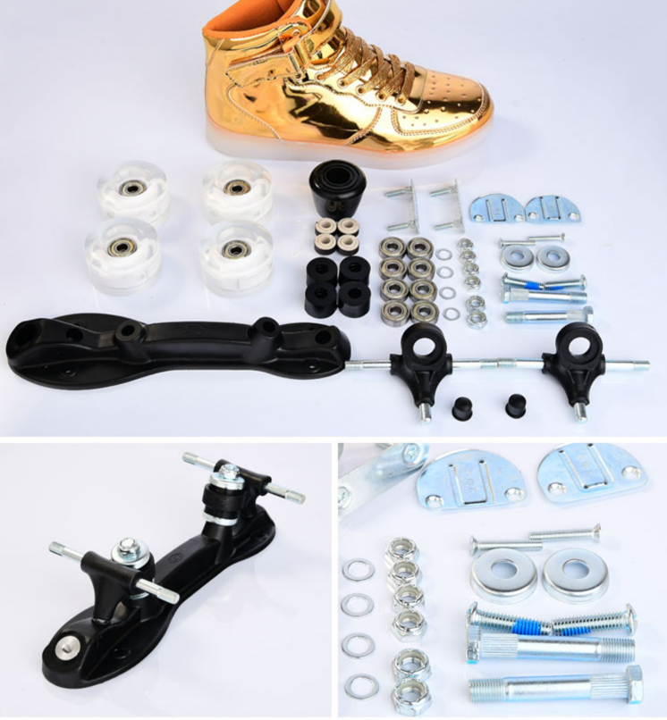 Patines Flash de 4 ruedas de poliuretano para adultos y niños